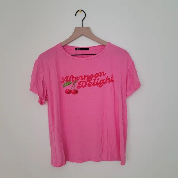 Afternoon Delight Pink Cherry Boyfriend Tee - Picture 2 of 3